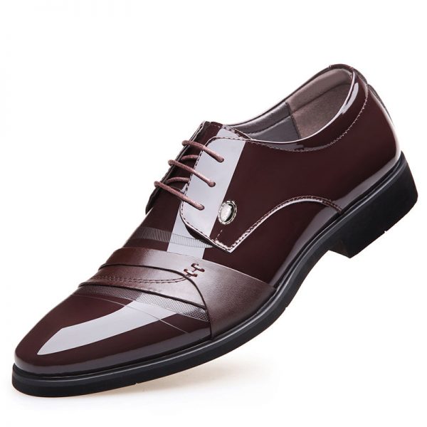 Men Microfiber Leather Splicing Non Slip Business Casual Formal Shoes