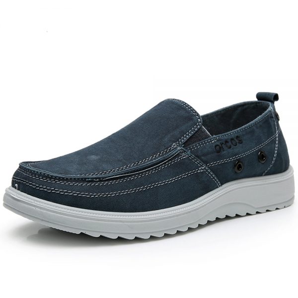 Men Old Peking Canvas Breathable Slip On Soft Casual Shoes