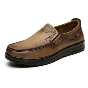 Men Old Peking Leather Slip On Casual Shoes