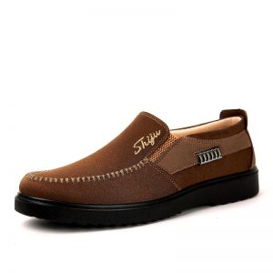 Men Old Peking Style Color Blocking Slip On Casual Shoes