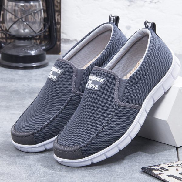 Men Old Peking Style Comfy Soft Sole Slip On Fabric Casual Shoes