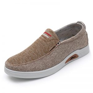 Men Old Peking Style Knitted Fabric Splicing Slip On Casual Shoes