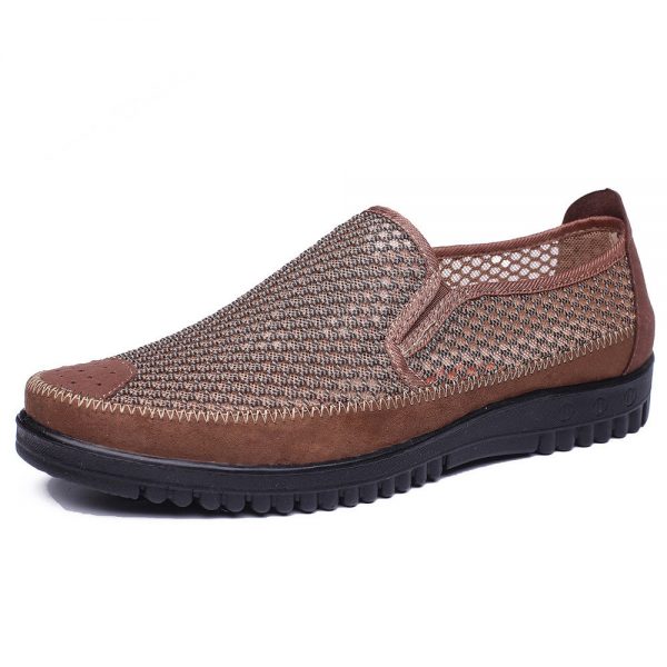 Men Old Peking Styly Mesh Breathable Comfy Soft Slip On Casual Shoes