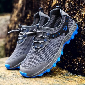 Men Outdoor Mesh Hiking Sneakers Slip Resistant Water Upstream Shoes