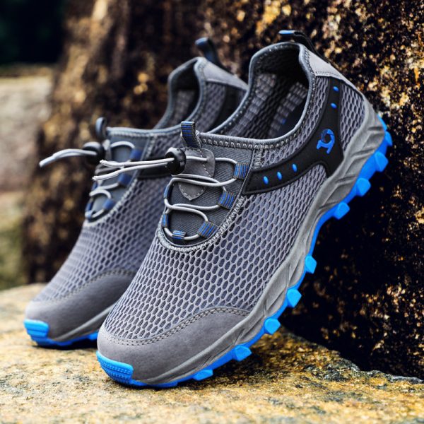 Men Outdoor Mesh Hiking Sneakers Slip Resistant Water Upstream Shoes