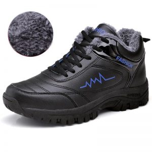 Men Outdoor Slip Resistant Warm Plush Lining Hiking Shoes