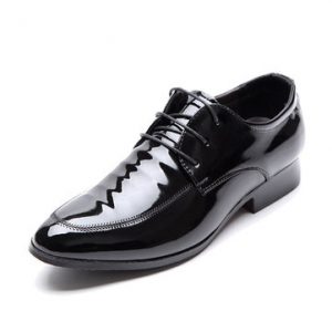 Men Pointed Toe Lace Up Comfortable Business Casual Shoes