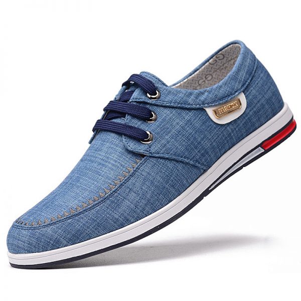 Men Pure Color Canvas Non Slip Soft Sole Casual Shoes