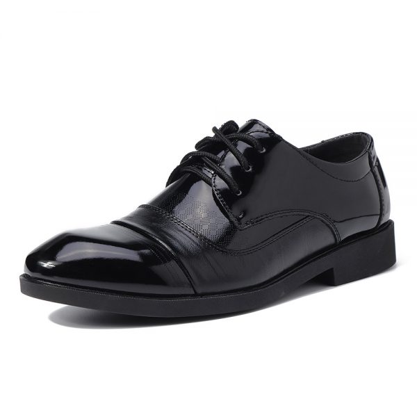 Men Pure Color Classic Lace Up Business Foraml Dress Shoes