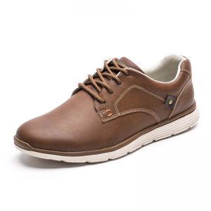 Men Pure Color Leather Slip Resistant Soft Soft Casual Shoes