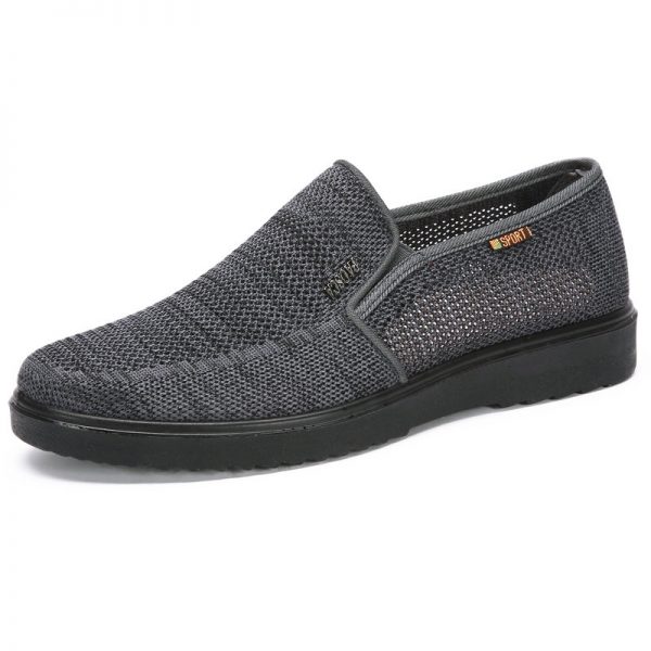 Men Pure Color Mesh Breathable Slip On Soft Casual Shoes