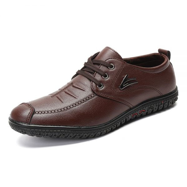 Men Pure Color Microfiber Leather Metal Buckle Casual Shoes