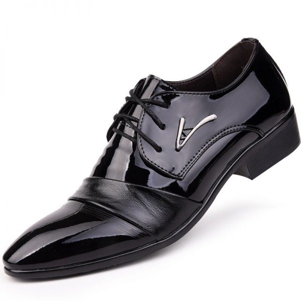 Men Pure Color Pointed Toe Business Formal Dress Shoes