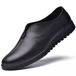 Men Pure Color Soft Monk Shoes Slip On Casual Leather Loafers