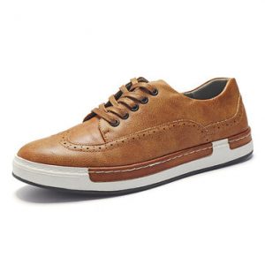 Men Retro Color Carved Decoration Shoes