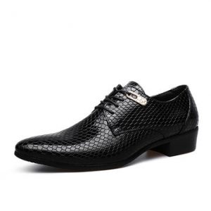 Men Serpentine Classic Pointed Toe Lace Up Formal Dress Shoes