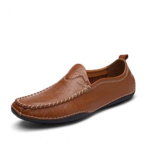 Men Soft Breathable Doug Shoes Flat Slip On Casual Leather Loafers