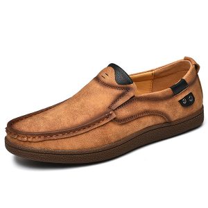 Men Soft Microfiber Leather Slip On Casual Shoes