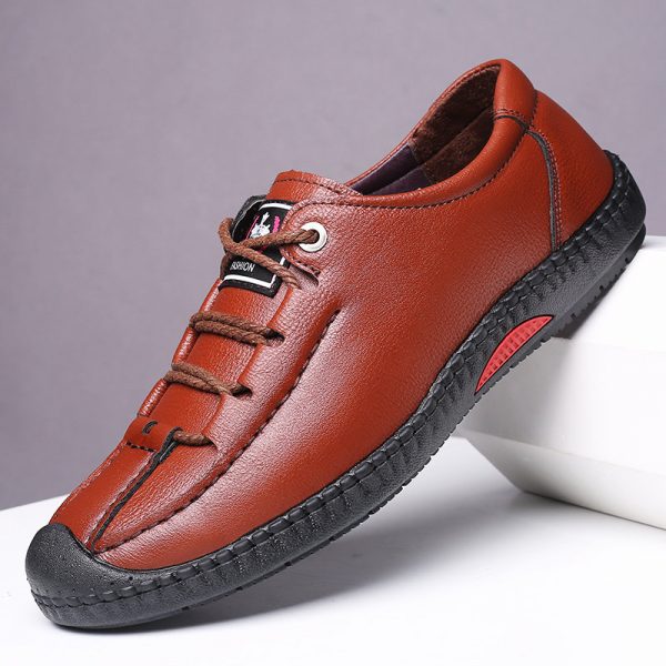 Men Stylish Comfy Round Toe Soft Sole Lace Up Casual Shoes