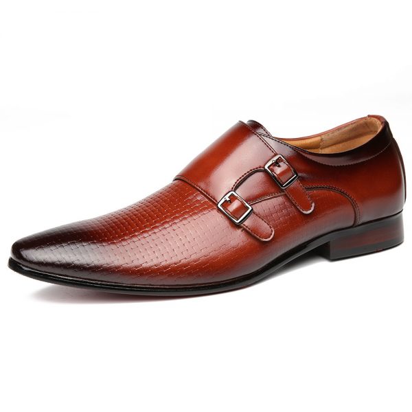 Men Stylish Double Monk Slip On Wedding Party Dress Shoes