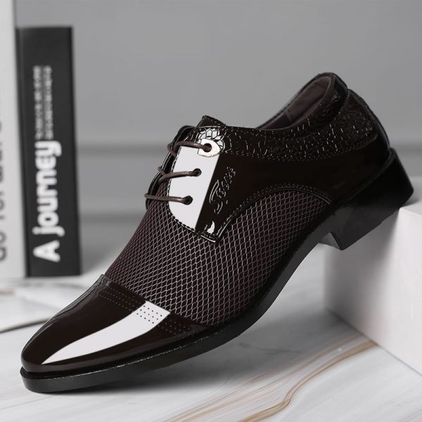 Men Stylish Hollow Out Cap Toe Lace Up Business Formal Dress Shoes