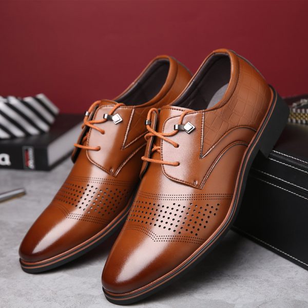 Men Stylish Hollow Out Lace Up Comfy Business Casual Formal Shoes