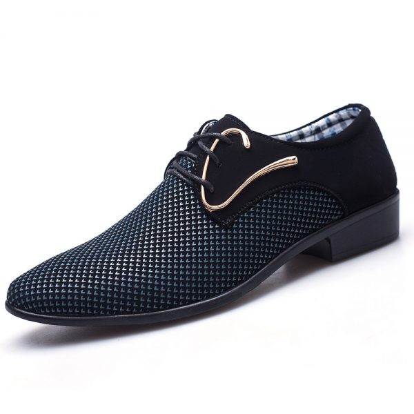 Men Stylish Leather Splicing Non Slip Large Size Casual Formal Dress Shoes