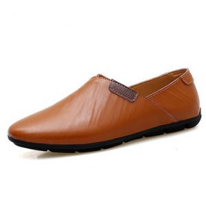 Men Stylish Low Top Doug Shoes Flat Slip On Leather Casual Loafers