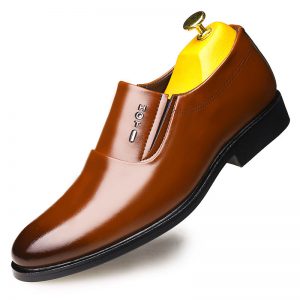 Men Stylish Pointed Toe Flat Slip On Business Casual Formal Dress Shoes