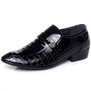 Men Stylish Pure Color Slip On Business Formal Dress Shoes