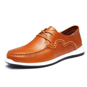 Men Stylish Sewing Pure Color British Style Lace Up Oxford Shoes