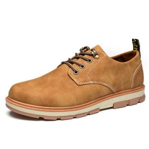 Men Vintage British Style Low-top Lace Up Flat Casual Shoes