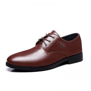 Men Vintage Business Formal Pointed Toe Lace Up Casual Shoes