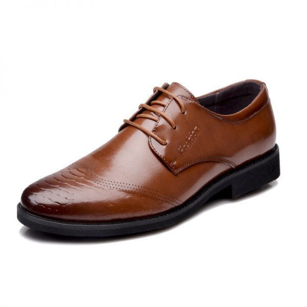 Men Vintage Carved Microfiber Leather Lace Up Business Foraml Shoes