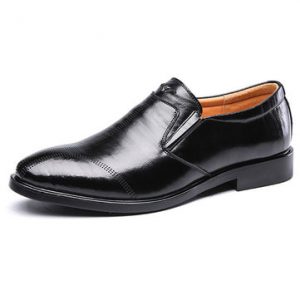 Men Vintage Pointed Toe Breathable Slip On Leather Dress Shoes