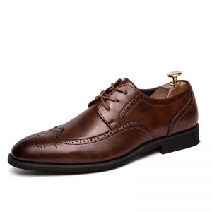 Men Vintgae Brogue Carved Lace Up Oxfords Business Formal Casual Shoes