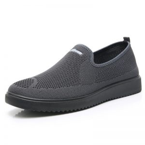 Men Walking Knitted Fabric BreathableLight Weight Slip On Casual Shoes