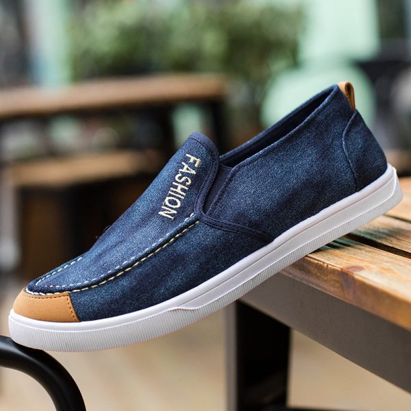 Men Washed Canvas Breathable Comfy Portable Slip On Casual Shoes