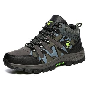 Men Wear-resistant Shock Absorption Lace Up Hiking Shoes