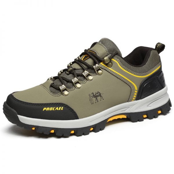 Men Wearable Lace Up Outdoor Hiking Climbing Shoes