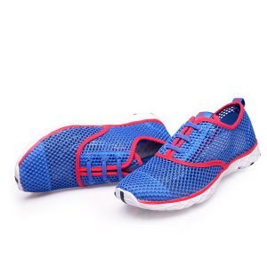 Men Women Lovers Mesh Breathable Color Match Lace Up Flat Sport Casual Shoes