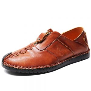 Menico Large Size Men Hand Stitching Leather Anti-collision Non-slip Casual Shoes