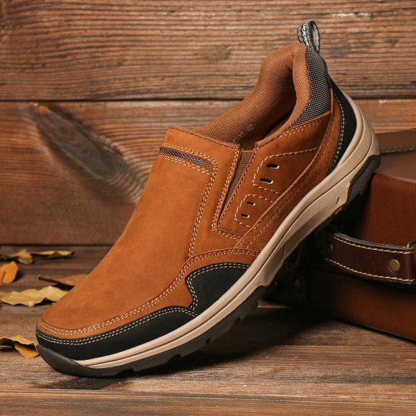 Menico Men Outdoor Non Slip Slip On Casual Leather Shoes