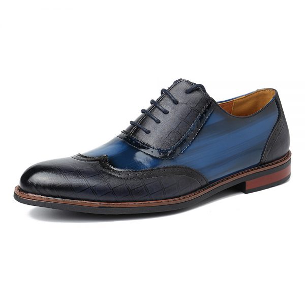 Menico Men Stylish Brogue Oxfords Color Blocking Formal Dress Wedding Shoes