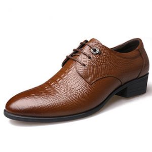 Men's Crocodile Pattern Classic Dress Shoes