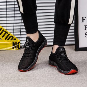 Men's Fashion Sports Casual Wind Non-slip Rubber Mesh Shoes Lightweight Men's Shoes Breathable Flying Woven Low To Help