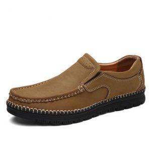 Men's Hand Stitching Genuiner Leather Soft Outdoor Shoes