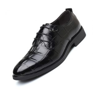 Men's Large Size Shoes Crocodile Pattern Business Casual Men's Shoes Handmade British Style Fashion Shoes