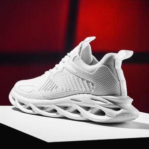 Men's Shoes Fly Woven Mesh Large Size Sports Shoes Thick Bottom Tie Men's Trend Casual Shoes