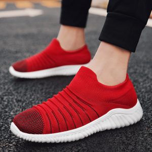 Men's Shoes Season Breathable Shoes Tide A Pedal Casual Shoes Wild White Flying Woven Mesh Sneakers Mesh Shoes